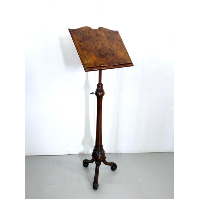 19th Century Style Adjustable Bookend or Music Stand in Hand-Carved Walnut, Italy, 1950s For Sale - Image 18 of 18