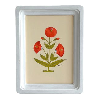 Original Hand-Painted Motif Painting in a Wooden Frame For Sale