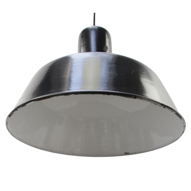 Industrial Vintage Industrial Pendant Light in Blue Enamel For Sale - Image 3 of 5