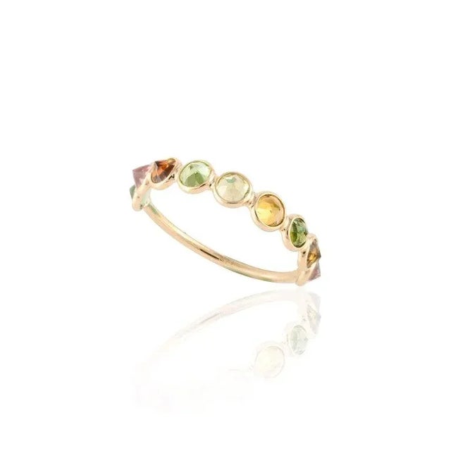 14k Yellow Gold Tourmaline Half Eternity Band Ring Size 7 ( All Sizes Available ) For Sale - Image 10 of 12