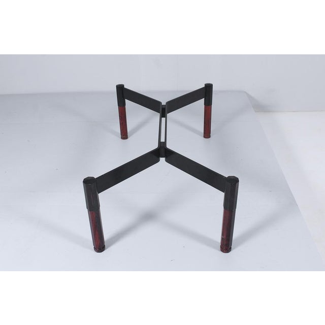 Black Italian Metal and Wood Coffee Table by Moscatelli for Formanova, 1970s For Sale - Image 8 of 12