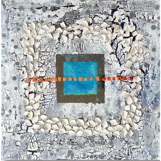 Contemporary Kathleen Kane-Murrell Original Painting Over Plexiglass, "Blue Window" For Sale - Image 3 of 3