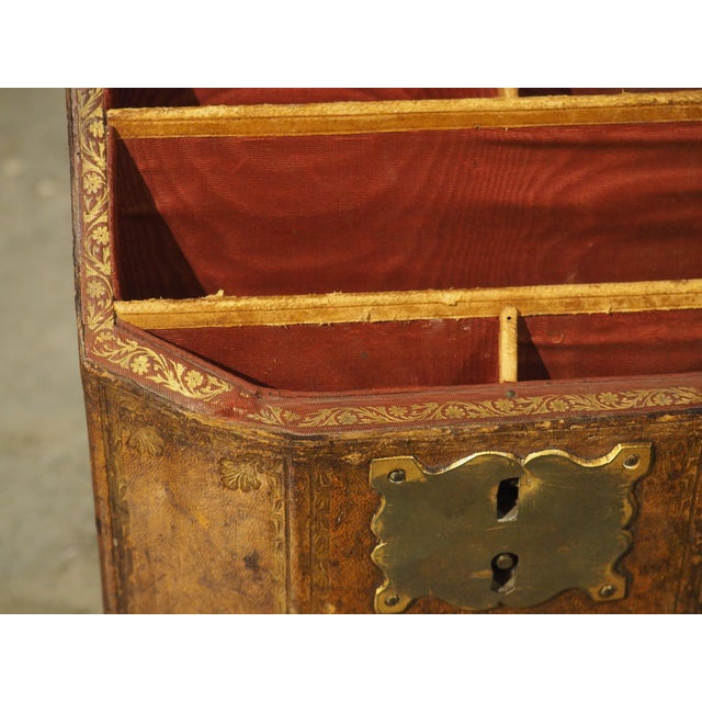 18th Century French Embossed Leather Letter Box, “Coffret a Courrier” For Sale - Image 16 of 17