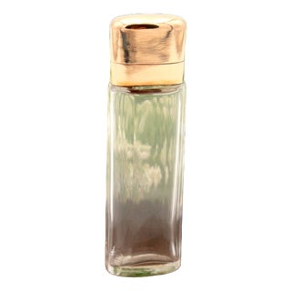Glass Perfume Bottle with Gold Lid For Sale