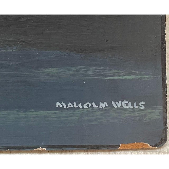 Impressionist Rare Original Malcolm Wells Upper Mill 'pond Moon' Brewster Cape Cod Painting For Sale - Image 3 of 11