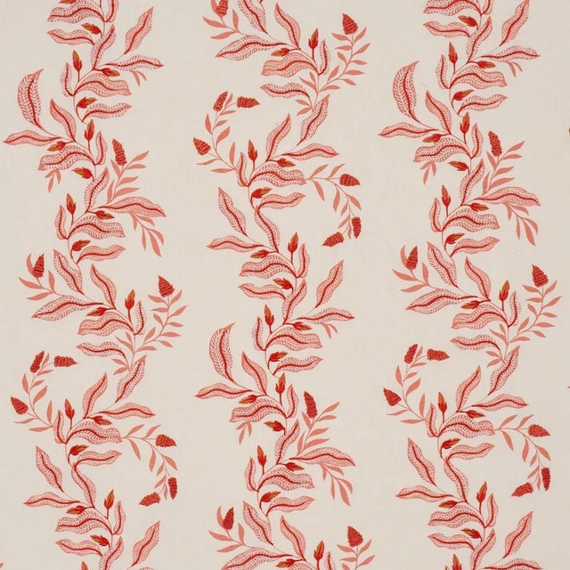 SAMPLE - Schumacher X Laura Gonzalez Vagary Vines Fabric In Coral For Sale