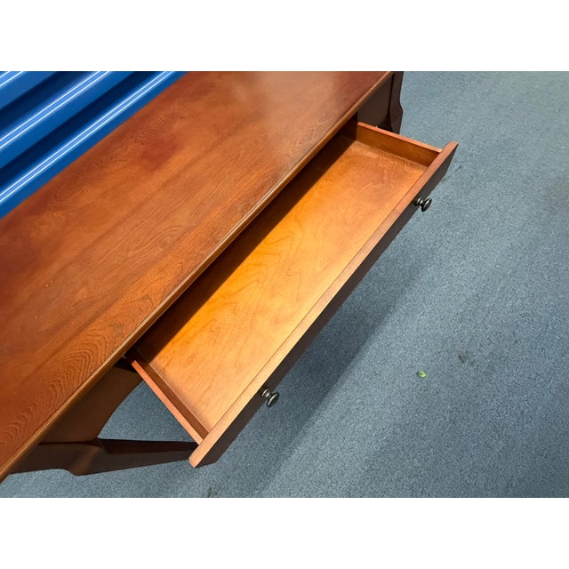Mid-Century Modern Vintage Solid Wood Writing Desk , Console or Side Table For Sale - Image 3 of 10