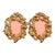 Vintage 1973 Signed Napier Modernist Coral Clip Earrings-2 Pieces For Sale