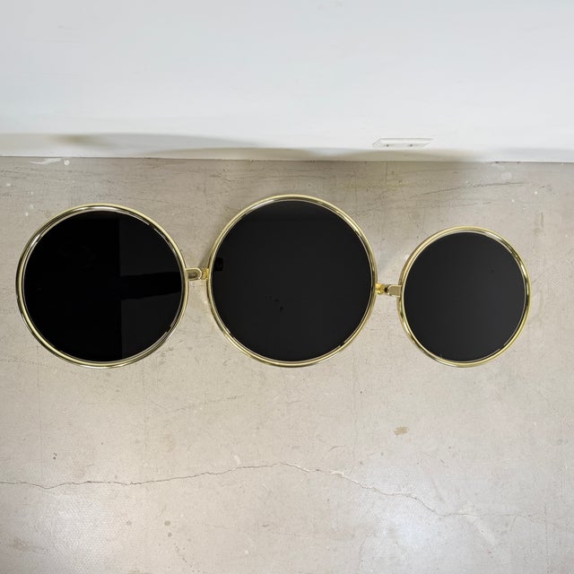 Vintage Hollywood Regency Swivel Cascade Coffee Table with Black Glass, Germany, 1970s For Sale - Image 11 of 12