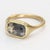 Contemporary 14k Yellow Gold Salt & Pepper Diamond Bezel-Set Matte Texture Ring - Size 6.75 For Sale - Image 3 of 3