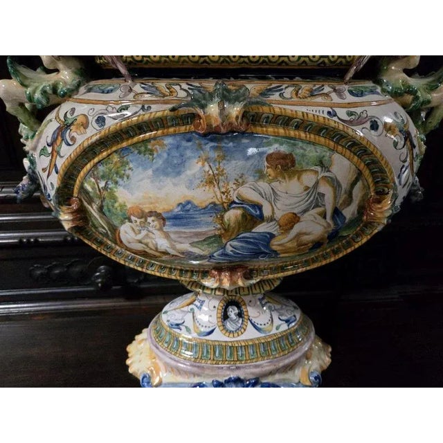 Large Centerpiece in Glazed Ceramic For Sale - Image 5 of 9