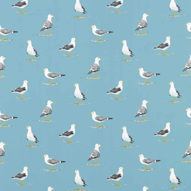 Sanderson Shore Birds Fabric in Pacific - a Sample For Sale