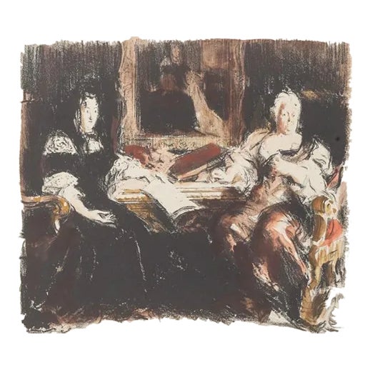 Conversation, 1930s, Lithograph For Sale