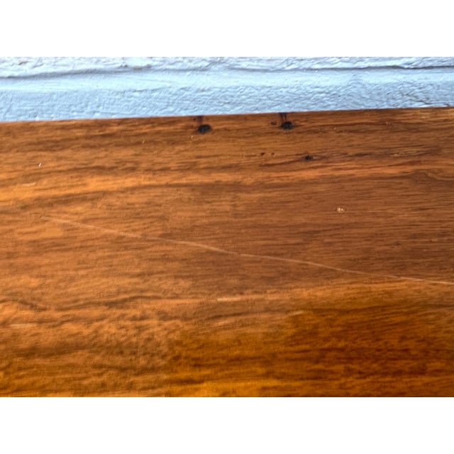 Unique Mid-Century Burl and Walnut Diamond Motif Credenza For Sale - Image 15 of 16
