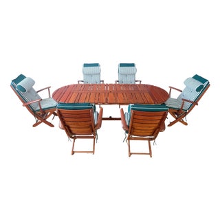 Tricomfort Madein France SOLID Rosewood Adjustable Chairs Folding Table Outdoor For Sale