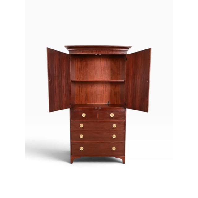 Thomas Chippendale Armoire Dresser, Federal Mahogany, Vintage by Baker Furniture For Sale - Image 4 of 8
