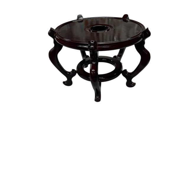 Large Chinoiserie fish bowl stand. Measures 17” diameter overall x 1O.5” high. Will hold a bowl with a 12.5” diameter...