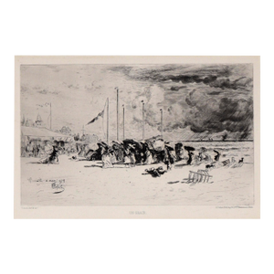 "Un Grain À Trouville" (Squall at Trouville) From l'Illustration Nouvelle by Félix Hilaire Buhot