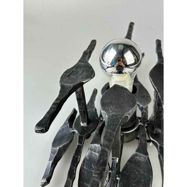 Brutalist Wall Lamp in Iron & Glass, 1970s For Sale - Image 15 of 18