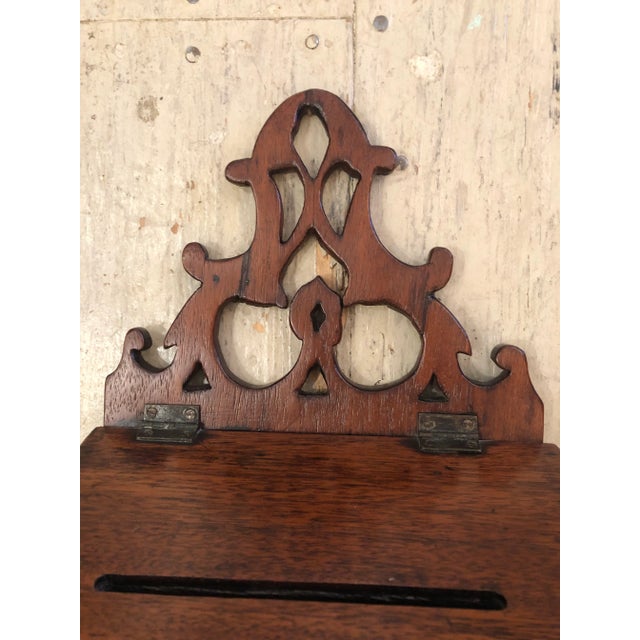 Heirloom Mahogany Inlay Wall Candle Box With Slot on Top For Sale - Image 10 of 12