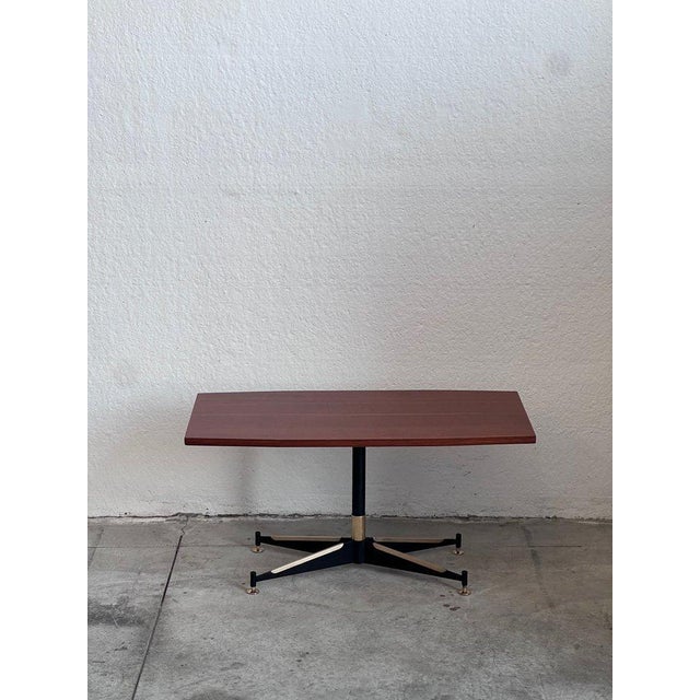 Rectangular Coffee Table in Wood and Metal attributed to Ignazio Gardella, 1970s. This piece is attributed to the...