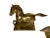 1950s Vintage Pair of Brass Horses Trotting Figurines Bookends Statues For Sale - Image 4 of 8