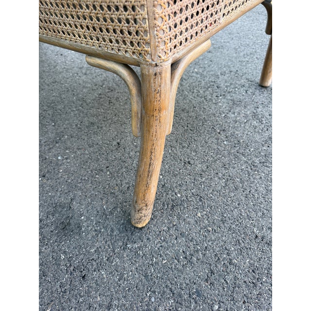 Brown Pair of McGuire Cane & Rattan Chairs With Side Table, Late 20th Century For Sale - Image 8 of 8