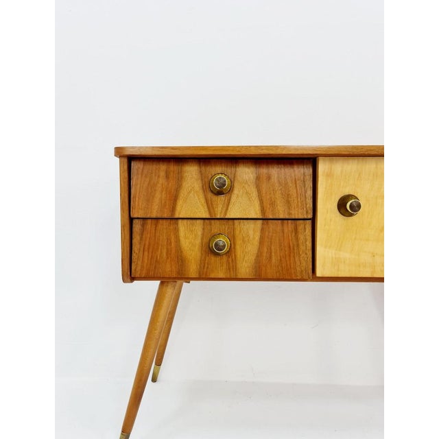 Small Mid-Century German Walnut and Beech Sideboard, 1950s For Sale - Image 4 of 11