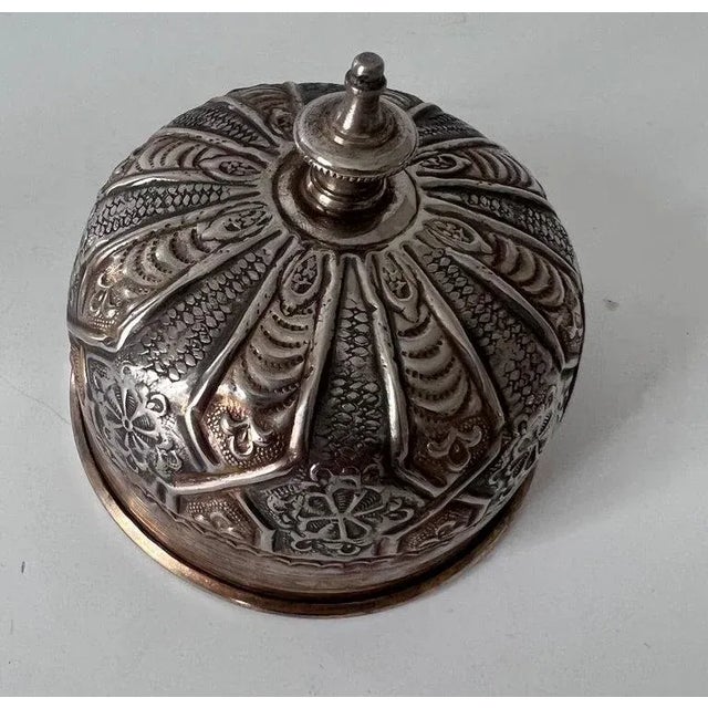Domed French Silver Plate Repoussé Butter or Covered Dish Plate For Sale - Image 12 of 13