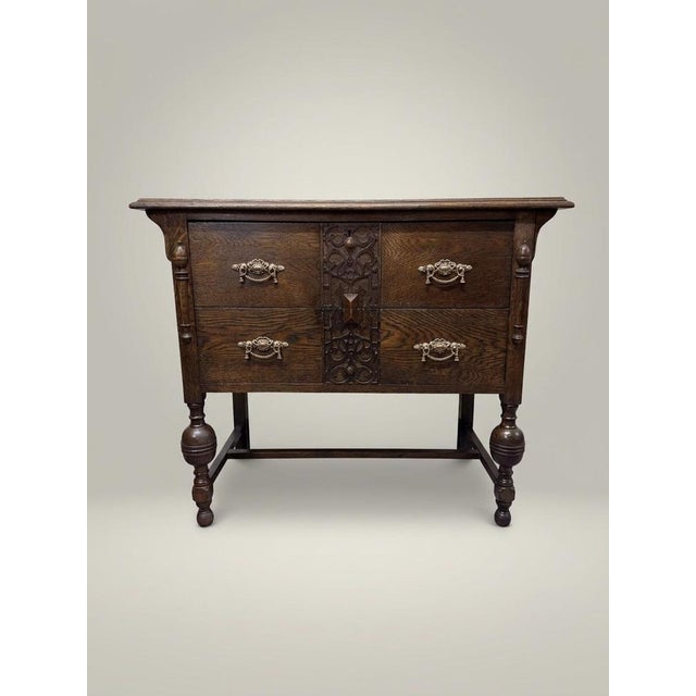 English Chest of Drawers in Oak For Sale - Image 5 of 5
