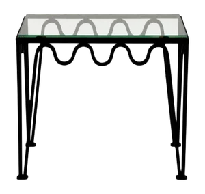 The 'Méandre' Blackened Steel and Glass Side Table