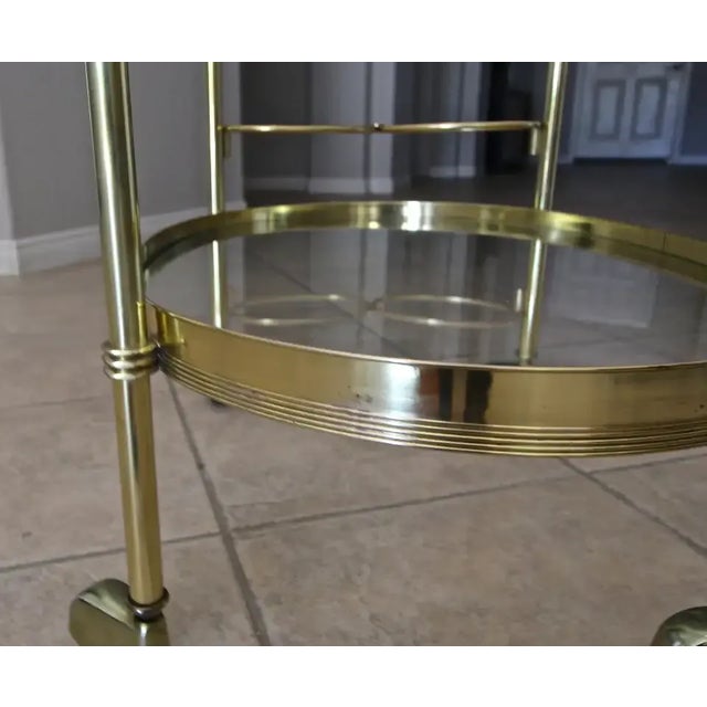 1970s Italian Brass Tea Cart For Sale - Image 10 of 13
