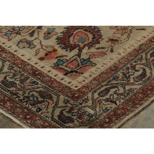Textile Antique Persian Malayer Rug in Brown With Paisley Floral Elegance - Rug & Kilim For Sale - Image 7 of 7