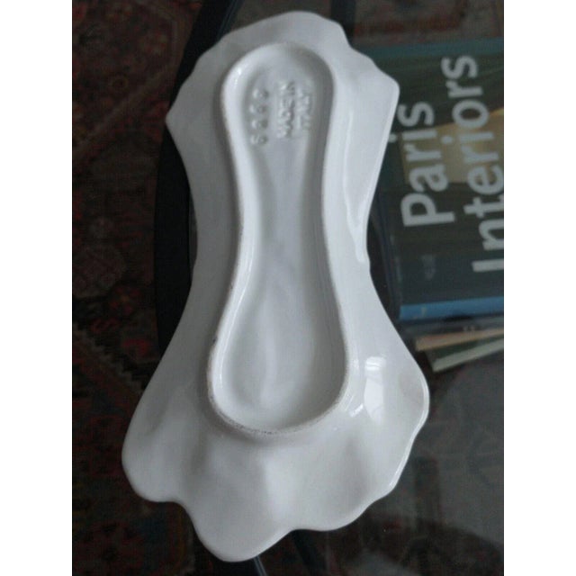 Ceramic Italian Majolica Leek Vegetable Decorative Plate or Spoon Rest For Sale - Image 7 of 10