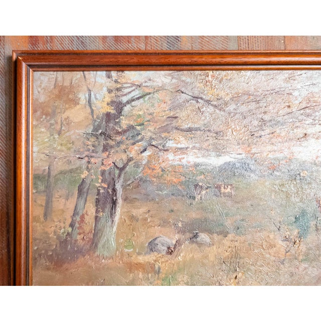 20th Century American Impressionist Barbizon School Landscape With Cows by Elizabeth Hunt Barrett For Sale In New York - Image 6 of 14