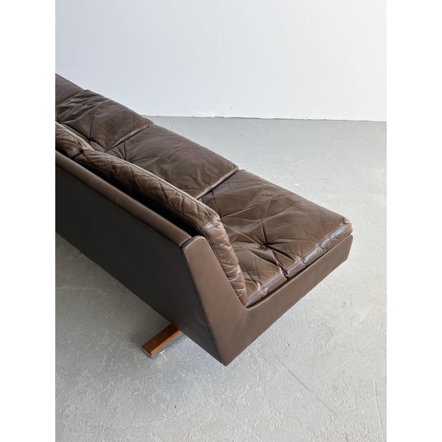 Scandinavian Leather Sofa, Norway, 1970s For Sale - Image 4 of 8