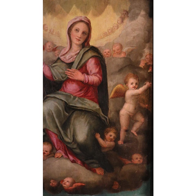 Giovanni Balducci Detto Il Cosci, Madonna in Glory Among the Angels, 1600, Oil on Board For Sale - Image 9 of 14