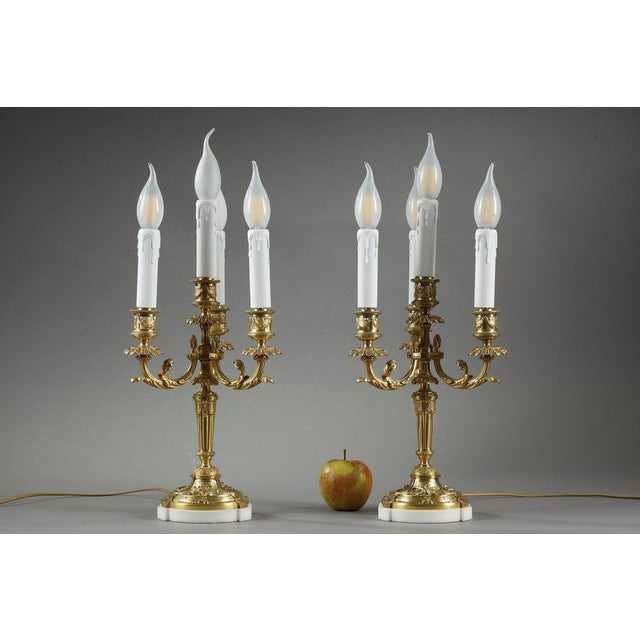 Louis XVI Candelabra in Gilt Bronze, 1900s, Set of 2 For Sale - Image 4 of 18