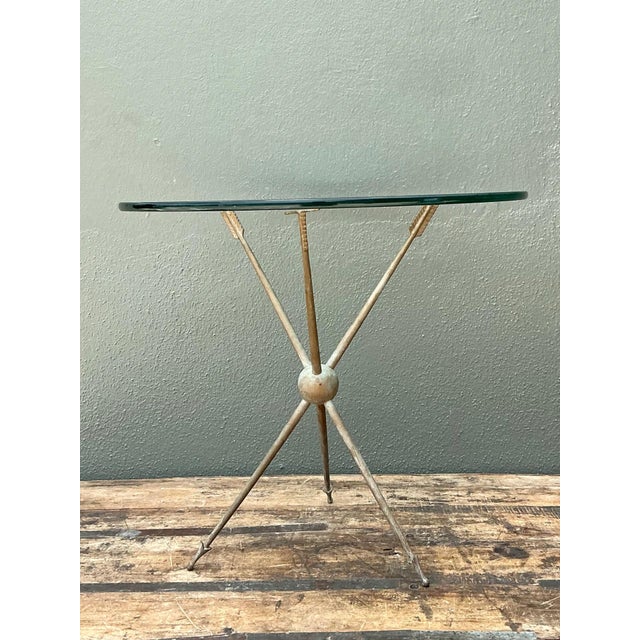Mid 20th Century Vintage Arrow Motif Tripod Table For Sale - Image 5 of 18