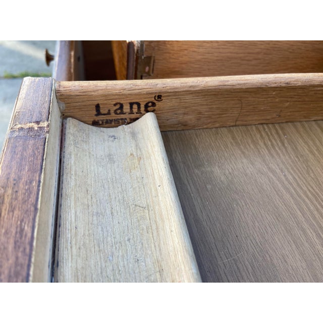 Wood 1970s Vintage Mid Century Modern Altavista Lane Printmaker’s Desk With Burl Wood Top For Sale - Image 7 of 12