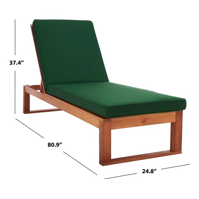 Solano Sunlounger - Natural/Green For Sale In Philadelphia - Image 6 of 12