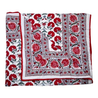 Janvi Reversible Quilt, Queen - Red For Sale