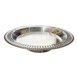 Mid Century Silver Plate Lazy Susan Tray For Sale