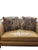 Hand-Carved Cognac Leather Loveseat With Exposed Wood Frame Traditional European Style 71”w For Sale - Image 9 of 12