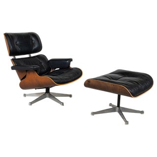 Mid-Century Lounge Chair and Ottoman attributed to Charles & Ray Eames for Herman Miller For Sale