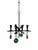 Mid-Century Modern Wrought Iron 4-Arm Candle Chandelier with Green and Amber Glass Pendants by Gunnar Ander for Ystad-Metall, Sweden, 1960s For Sale - Image 3 of 10