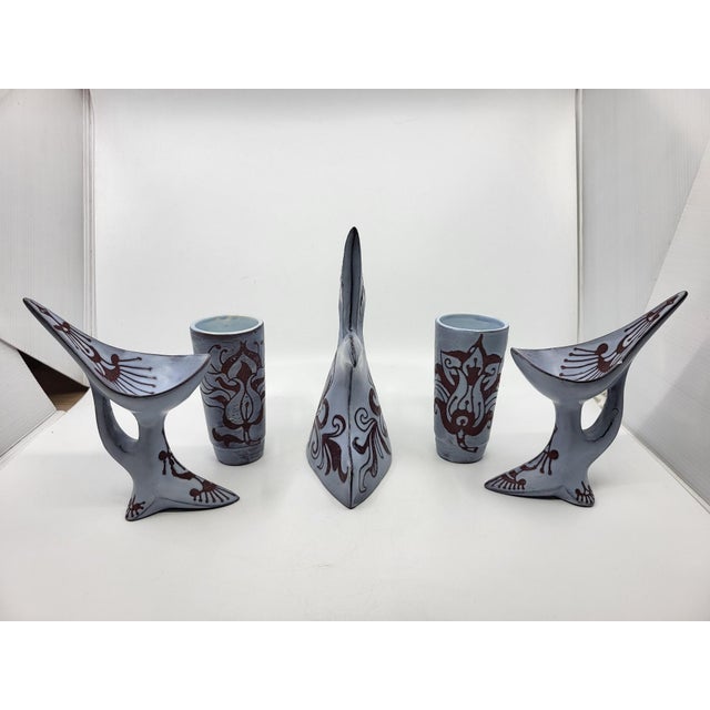 Mid-Century Modern Vintage Table Setting by Gabrielle Mackiewicz, France, 1950s, Set of 5 For Sale - Image 3 of 14