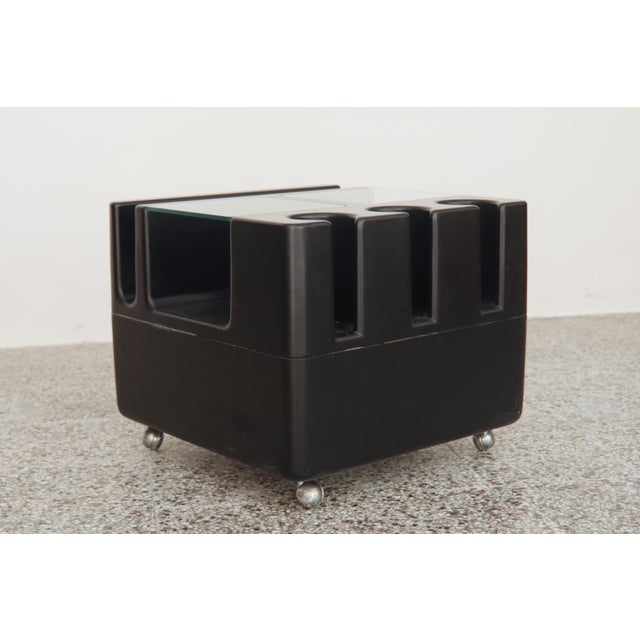 Black Rolling Container Coffee Table, 1970s For Sale - Image 9 of 9