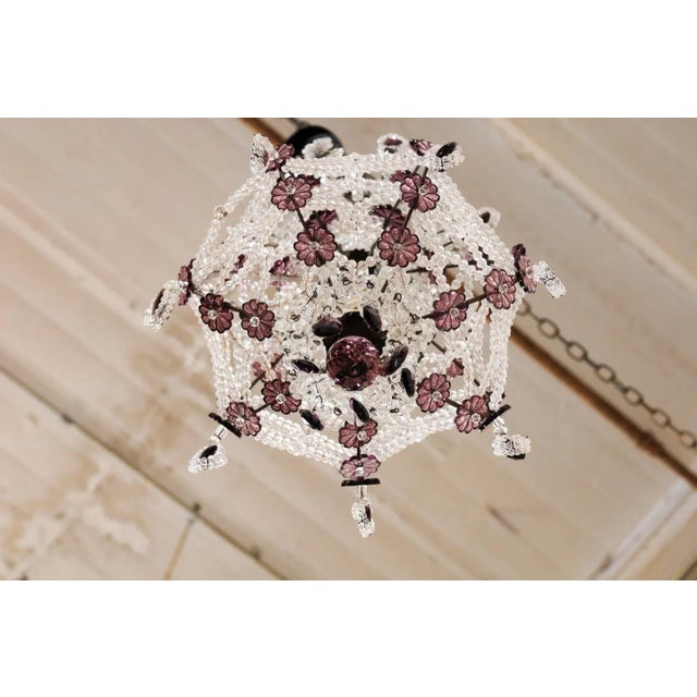 White Mid 20th Century Italian Crystal Balloon-Shaped Light For Sale - Image 8 of 9