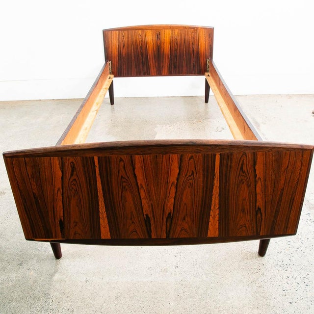 1960s Mid Century Danish Modern Bed Frame Sm Single Rosewood Denmark Sannemanns Mobler For Sale - Image 10 of 12